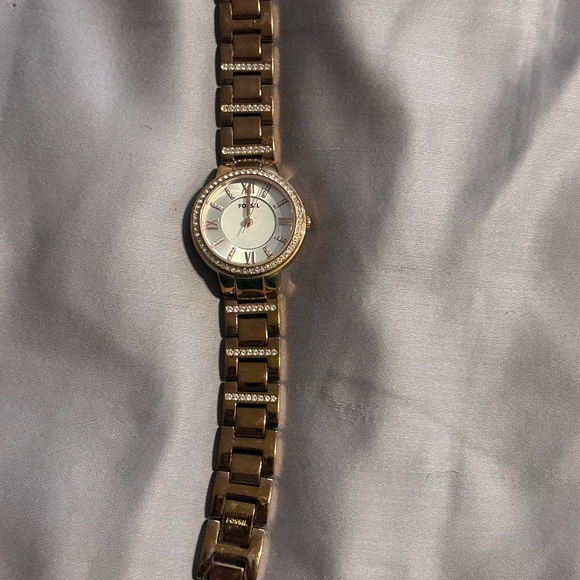 Fossil Virginia ES3284 Women's Rose Gold-Tone Stainless Steel Analog Watch - Picture 4 of 5